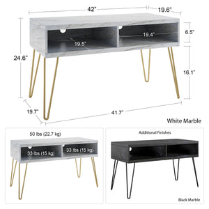 Novogratz Athena TV Stand for TVs up to 42" - Black Marble