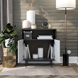CosmoLiving Olivia Storage Cabinet - Gray (Wood Grain)