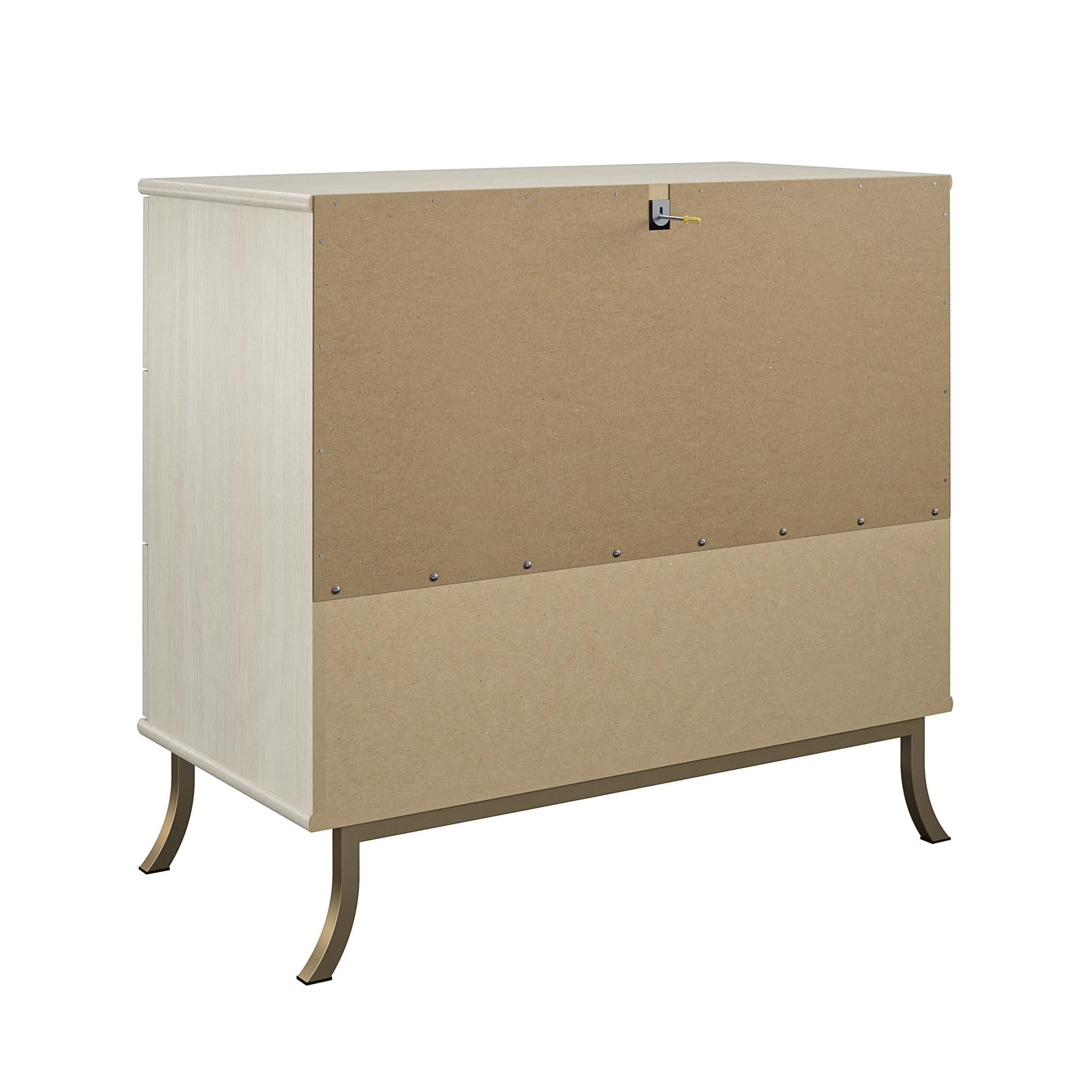 Monarch Hill Clementine White 3 Drawer Dresser - Ivory Oak