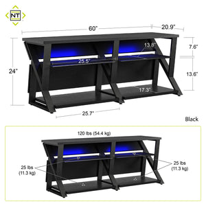 NTense Genesis Gaming TV Stand for TVs up to 70" - Black