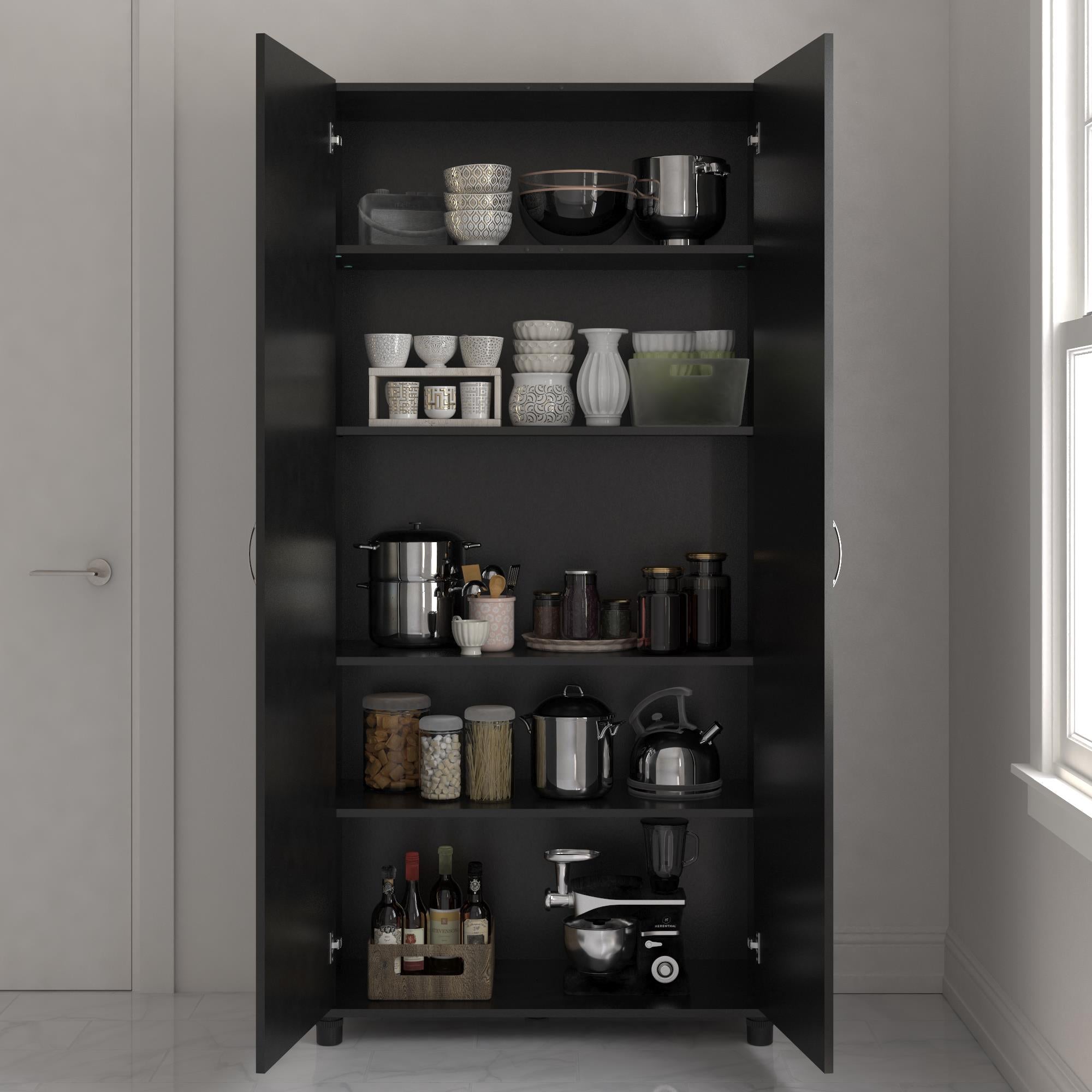 Systembuild Evolution Lory 36" Utility Storage Cabinet - Black