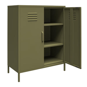 Systembuild Evolution Mission District 2-Door Metal Locker Cabinet - Olive Green