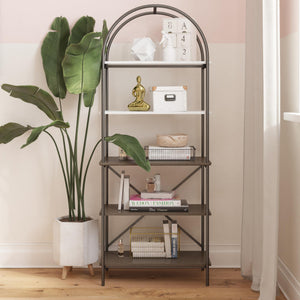 CosmoLiving Vivinne 5 Shelf Bookcase - Gray (Wood Grain)