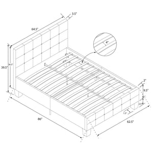 DHP Rose Upholstered Bed Frame - Blue Velvet - Queen