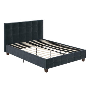 DHP Rose Upholstered Bed Frame - Blue Velvet - Queen