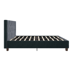 DHP Rose Upholstered Bed Frame - Blue Velvet - Queen