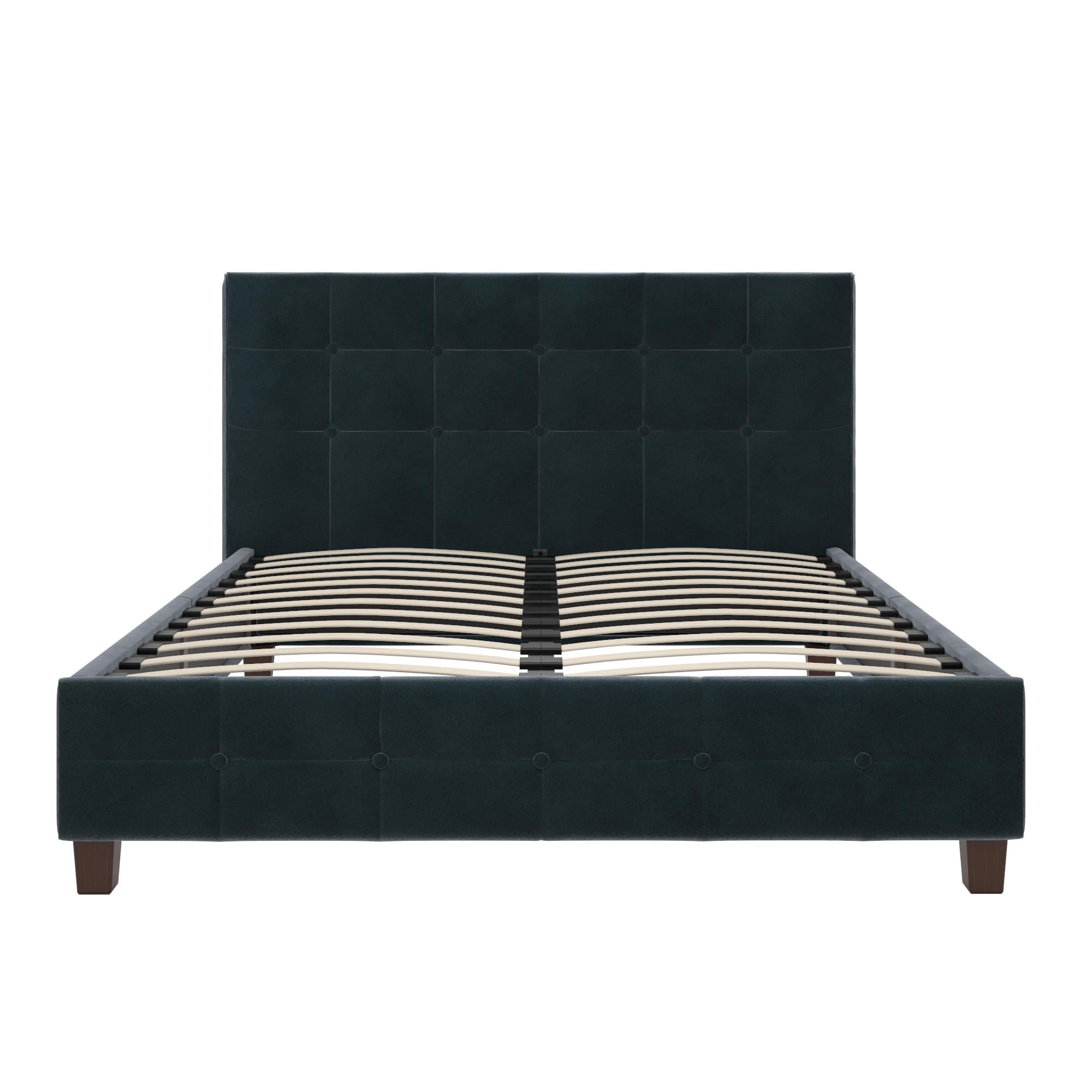 DHP Rose Upholstered Bed Frame - Blue Velvet - Queen