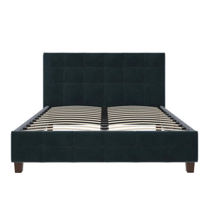 DHP Rose Upholstered Bed Frame - Blue Velvet - Queen