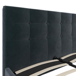 DHP Rose Upholstered Bed Frame - Blue Velvet - Queen