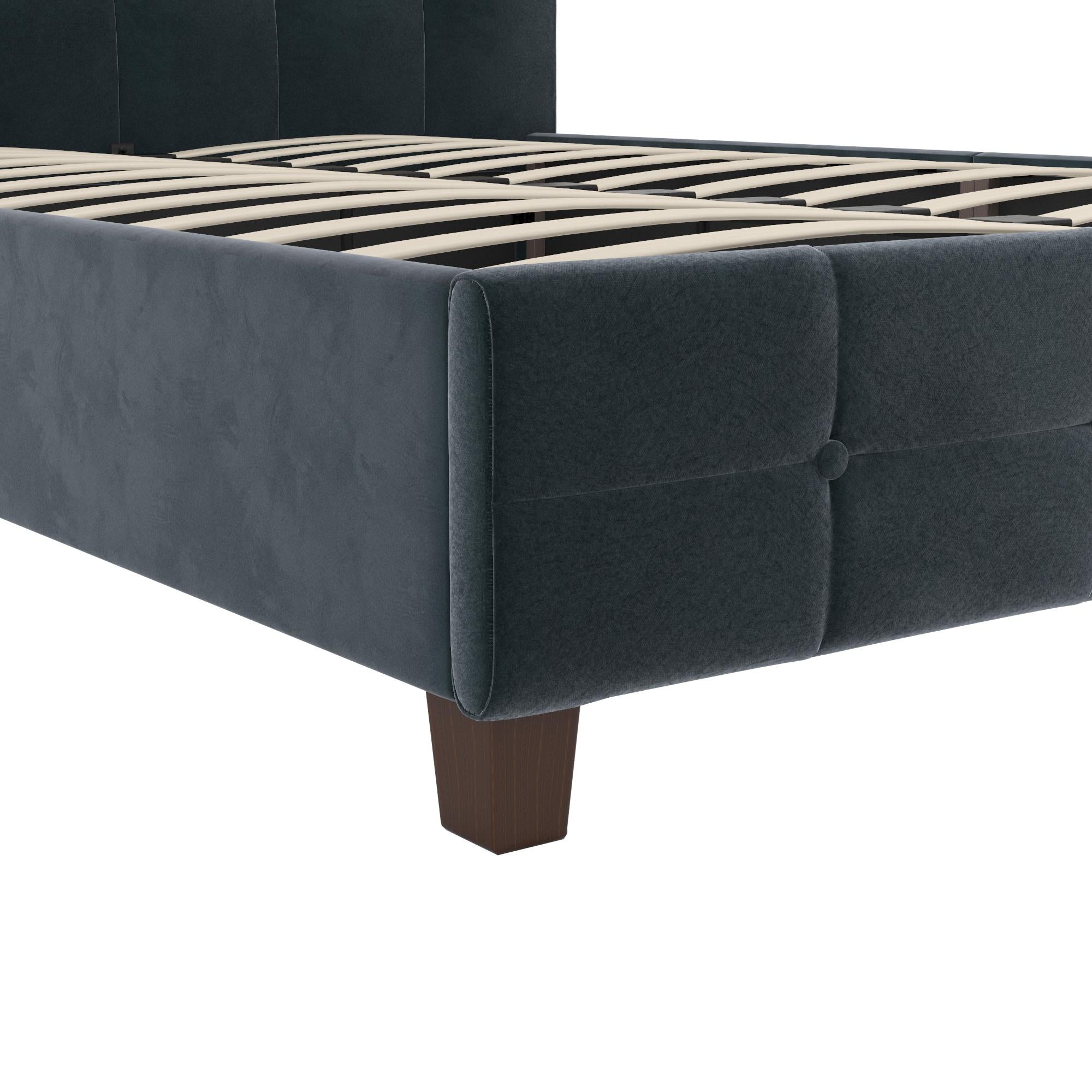 DHP Rose Upholstered Bed Frame - Blue Velvet - Queen