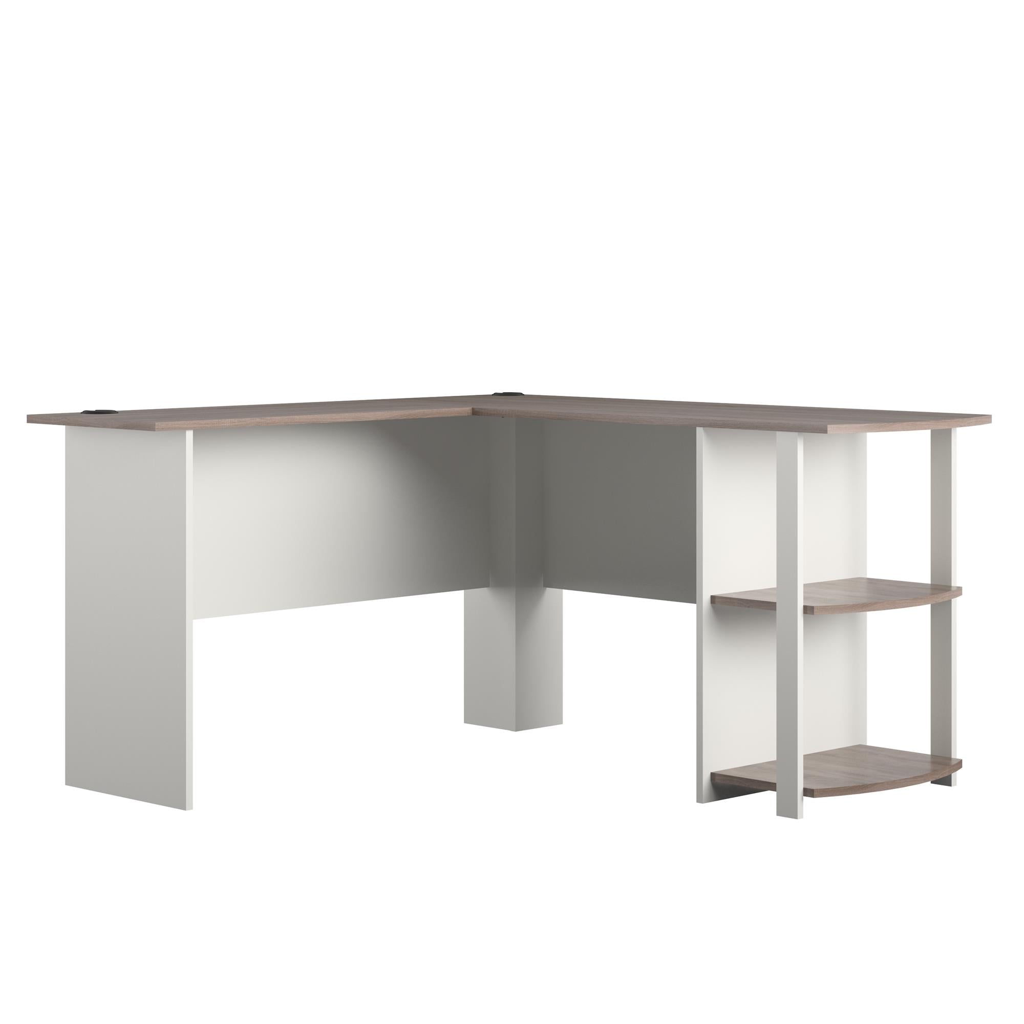 Ameriwood Home Dakota L Desk with Bookshelves - White