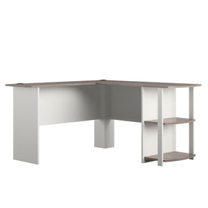 Ameriwood Home Dakota L Desk with Bookshelves - White