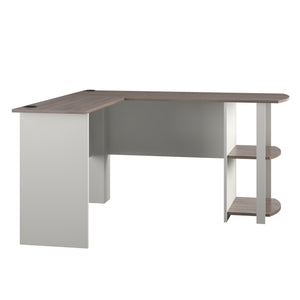 Ameriwood Home Dakota L Desk with Bookshelves - White