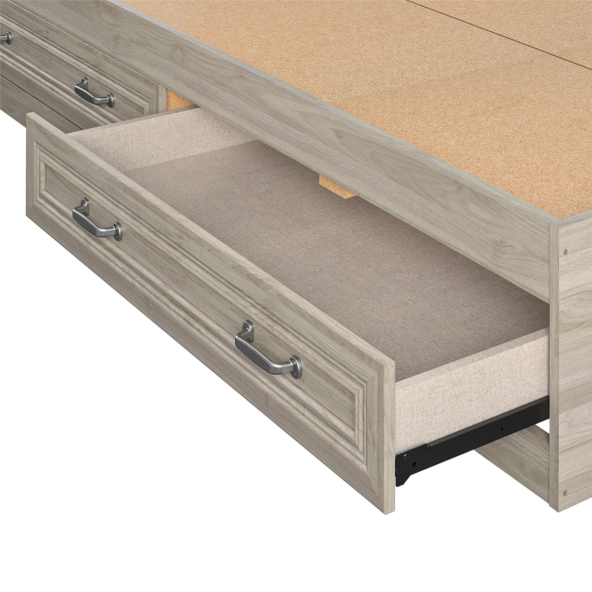 Sierra Ridge Levi Twin Bed with Storage, Light Walnut - Light Walnut - Twin