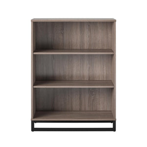 Mixed Material 3 Shelf Bookcase, Distressed Gray Oak - Distressed Gray Oak