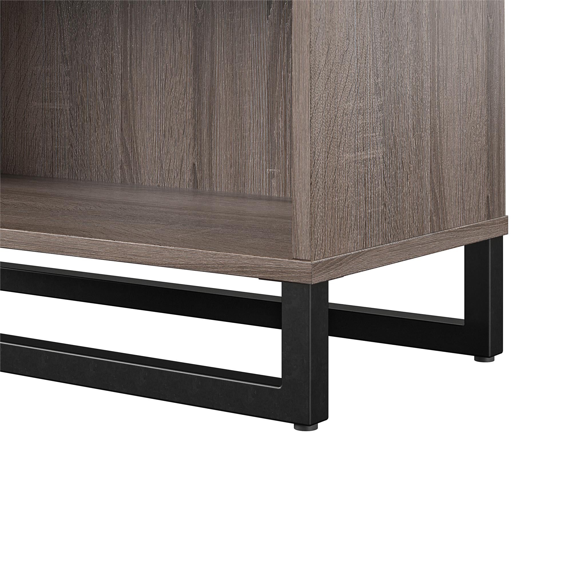 Mixed Material 3 Shelf Bookcase, Distressed Gray Oak - Distressed Gray Oak
