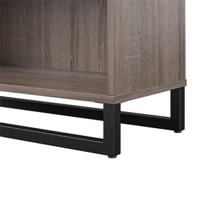 Mixed Material 3 Shelf Bookcase, Distressed Gray Oak - Distressed Gray Oak