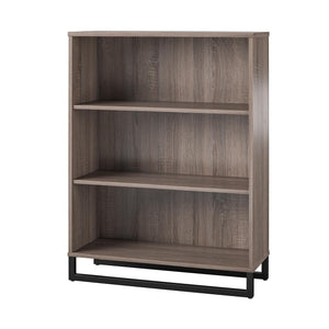 Mixed Material 3 Shelf Bookcase, Distressed Gray Oak - Distressed Gray Oak