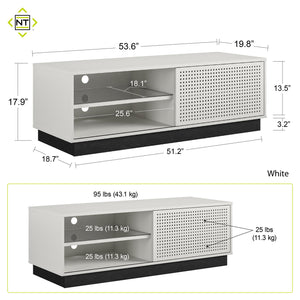 NTense Glitch Floating TV Stand for TVs up to 60" - White