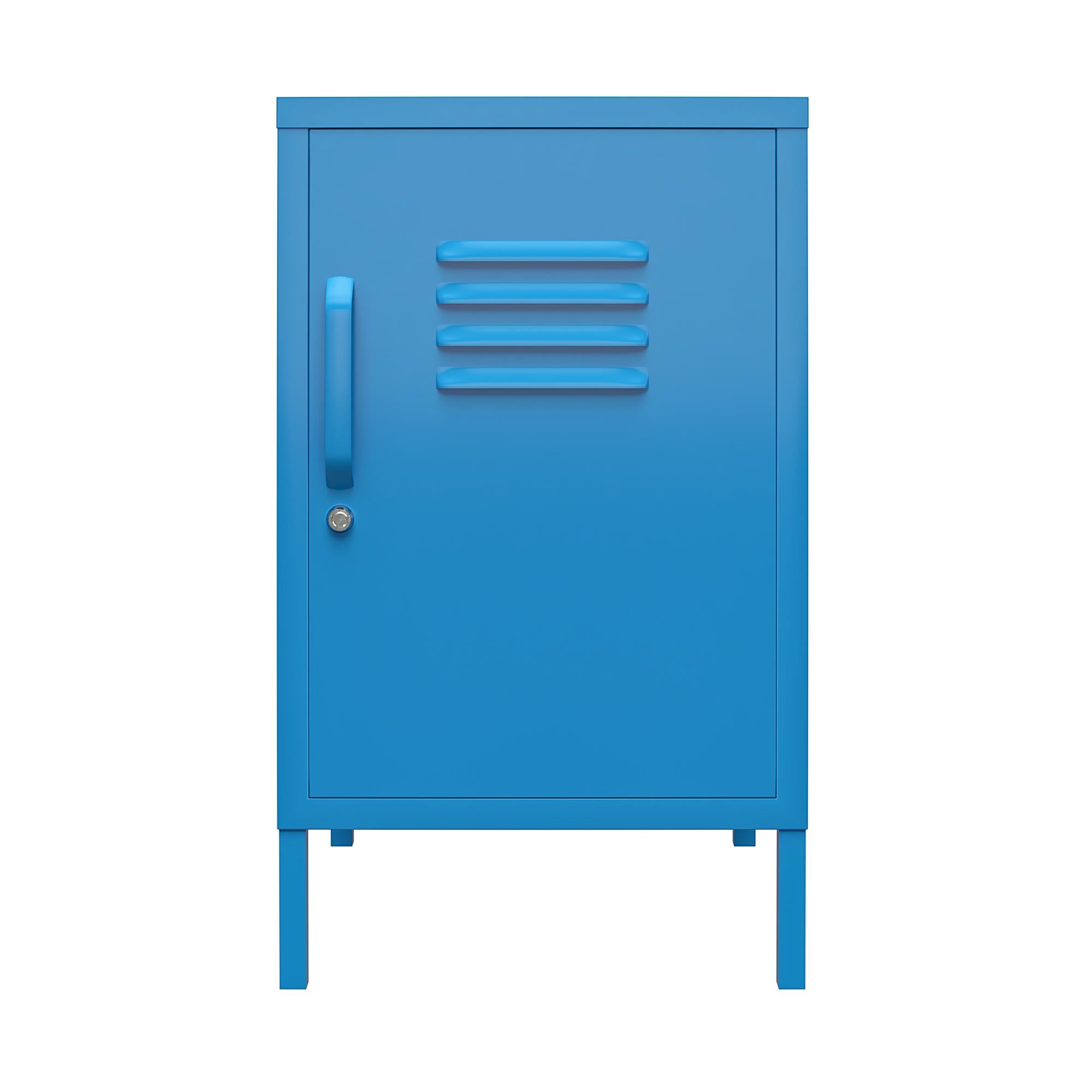 Novogratz Cache Metal Locker Style Living Room End Table - Bright Blue