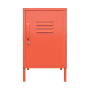 Novogratz Cache Metal Locker Style Living Room End Table - Orange
