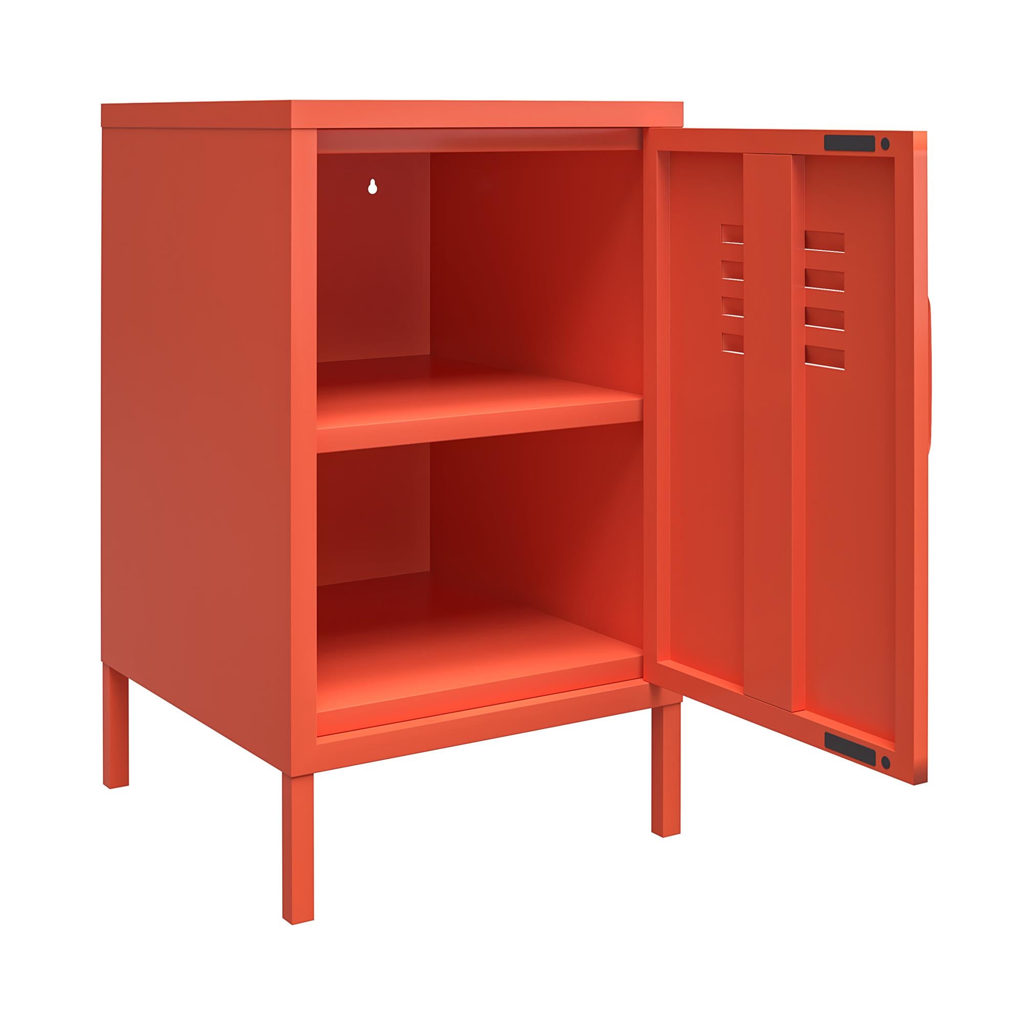 Novogratz Cache Metal Locker Style Living Room End Table - Orange