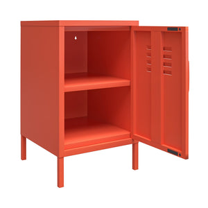 Novogratz Cache Metal Locker Style Living Room End Table - Orange