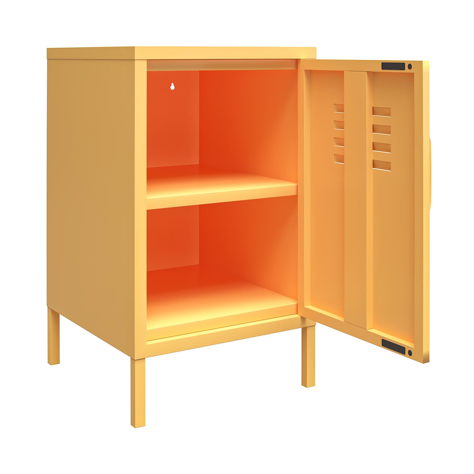 Novogratz Cache Metal Locker Style Living Room End Table - Yellow
