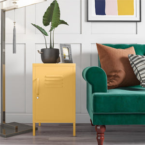 Novogratz Cache Metal Locker Style Living Room End Table - Yellow