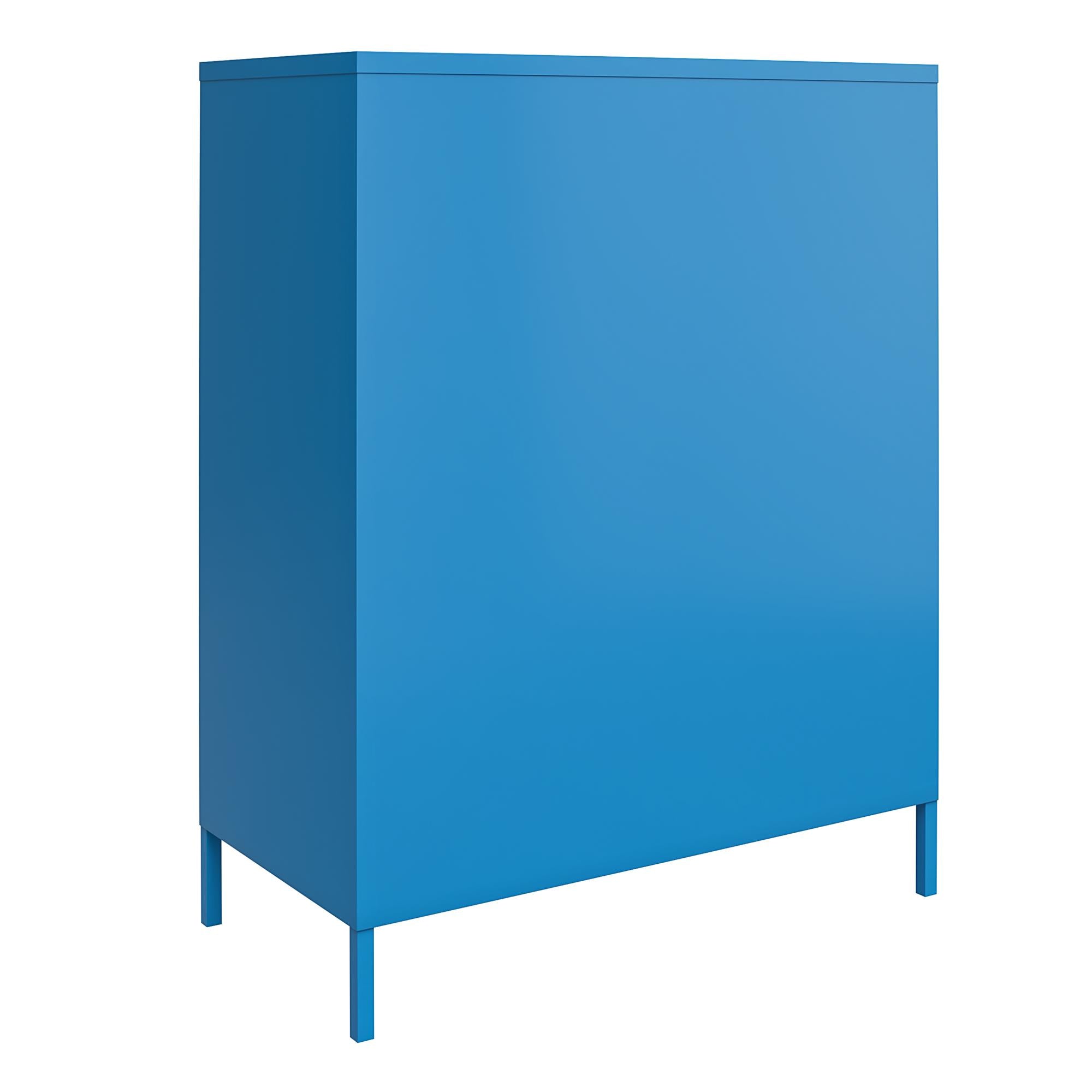 Novogratz Cache 2 Door Metal Locker Style Storage Accent Cabinet - Bright Blue