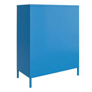 Novogratz Cache 2 Door Metal Locker Style Storage Accent Cabinet - Bright Blue