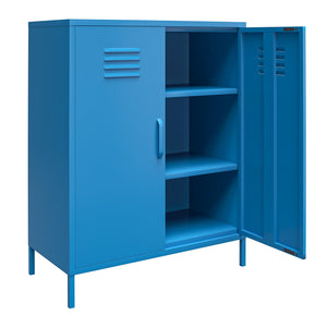Novogratz Cache 2 Door Metal Locker Style Storage Accent Cabinet - Bright Blue