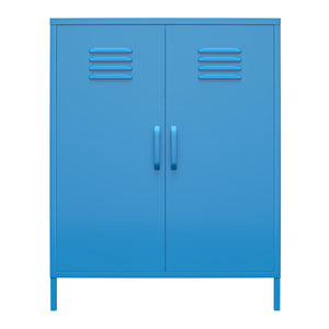 Novogratz Cache 2 Door Metal Locker Style Storage Accent Cabinet - Bright Blue