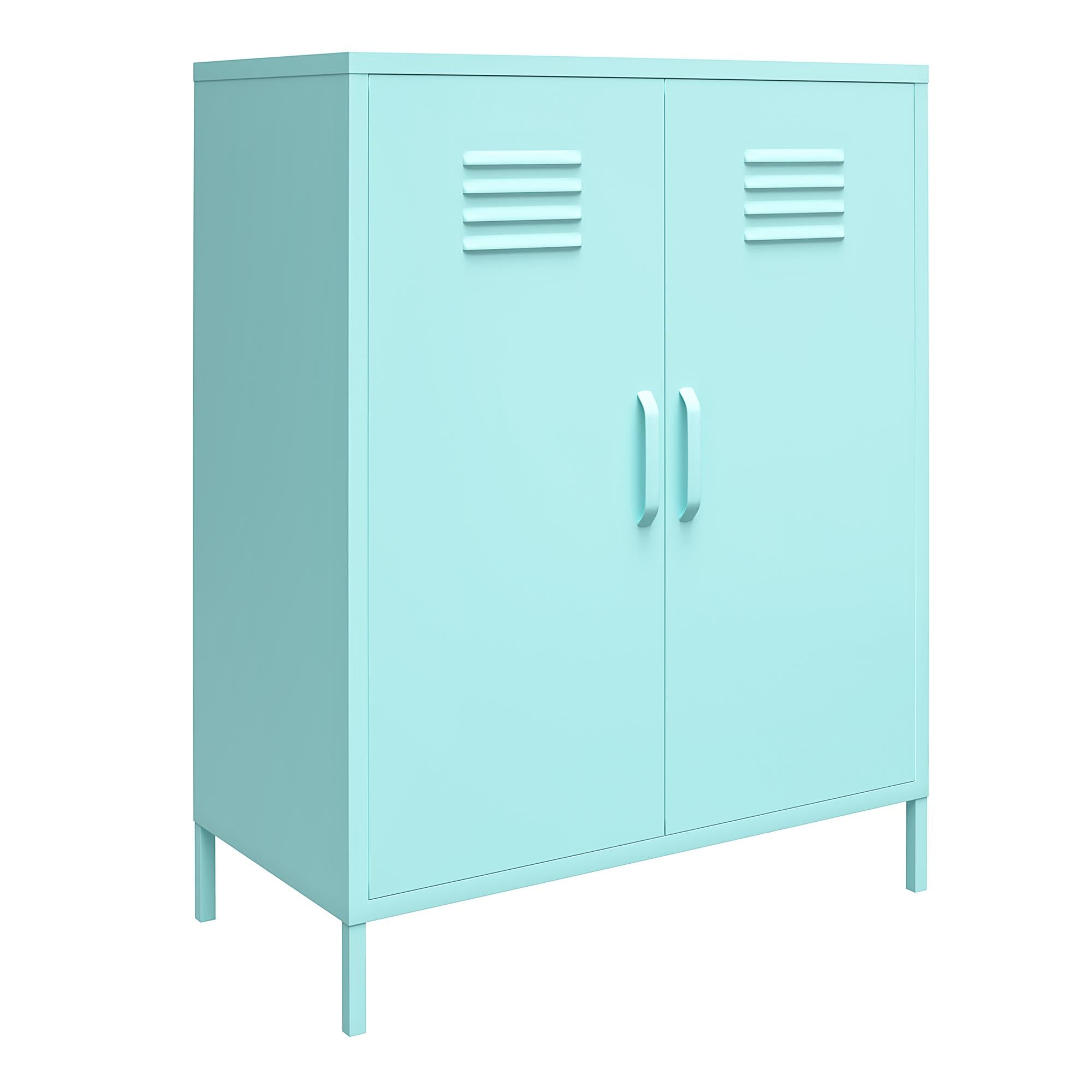 Novogratz Cache 2 Door Metal Locker Style Storage Accent Cabinet - Spearmint