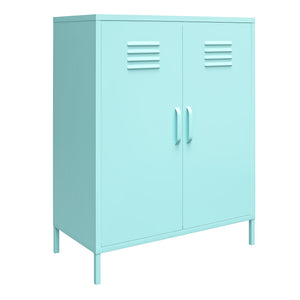 Novogratz Cache 2 Door Metal Locker Style Storage Accent Cabinet - Spearmint