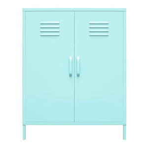 Novogratz Cache 2 Door Metal Locker Style Storage Accent Cabinet - Spearmint