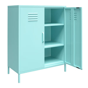 Novogratz Cache 2 Door Metal Locker Style Storage Accent Cabinet - Spearmint