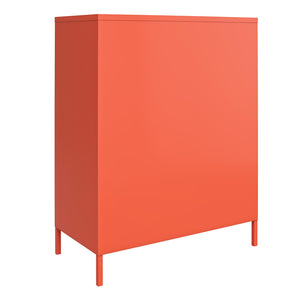 Novogratz Cache 2 Door Metal Locker Style Storage Accent Cabinet - Orange