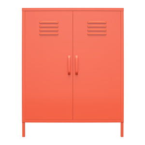 Novogratz Cache 2 Door Metal Locker Style Storage Accent Cabinet - Orange
