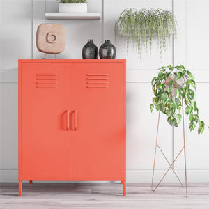 Novogratz Cache 2 Door Metal Locker Style Storage Accent Cabinet - Orange