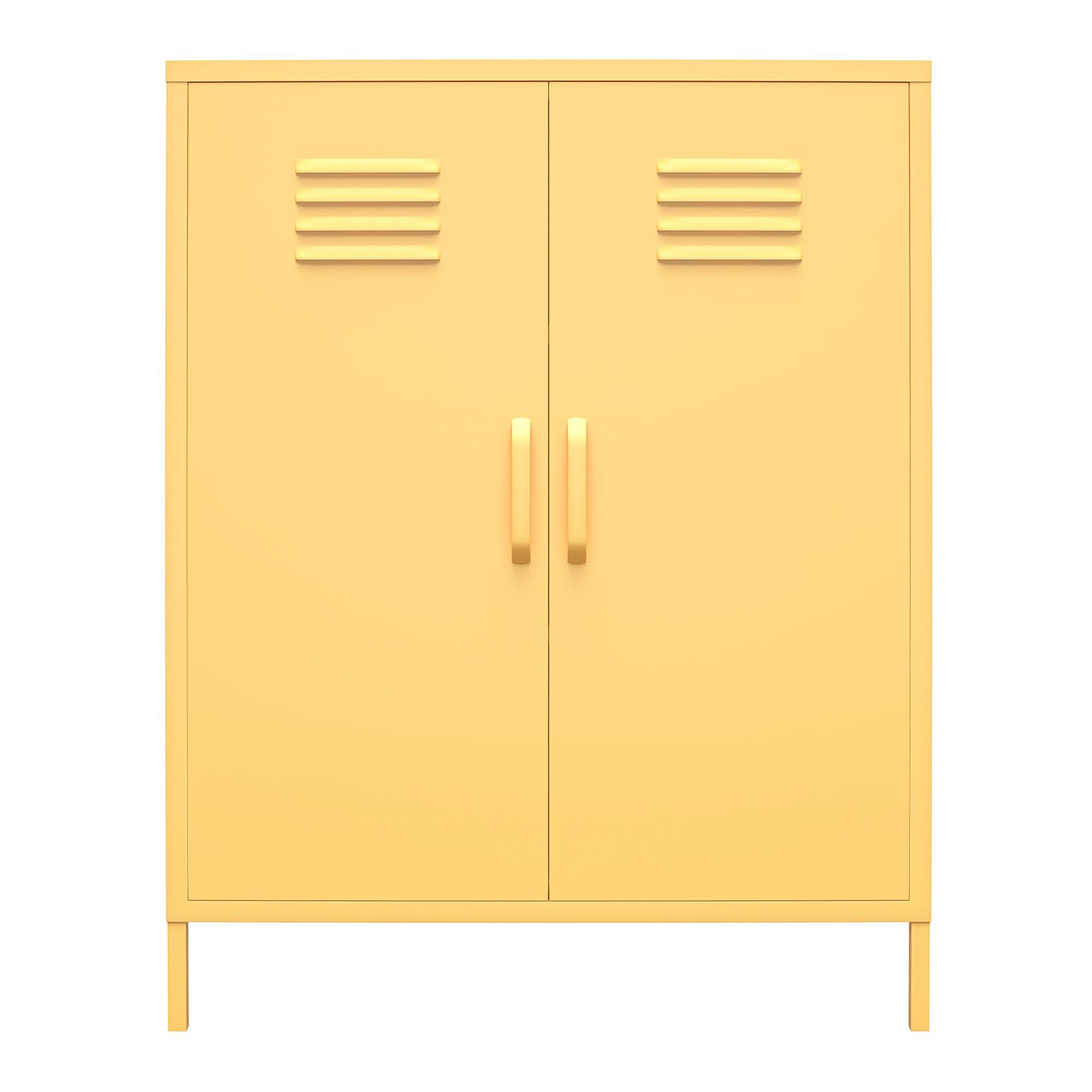 Novogratz Cache 2 Door Metal Locker Style Storage Accent Cabinet - Yellow