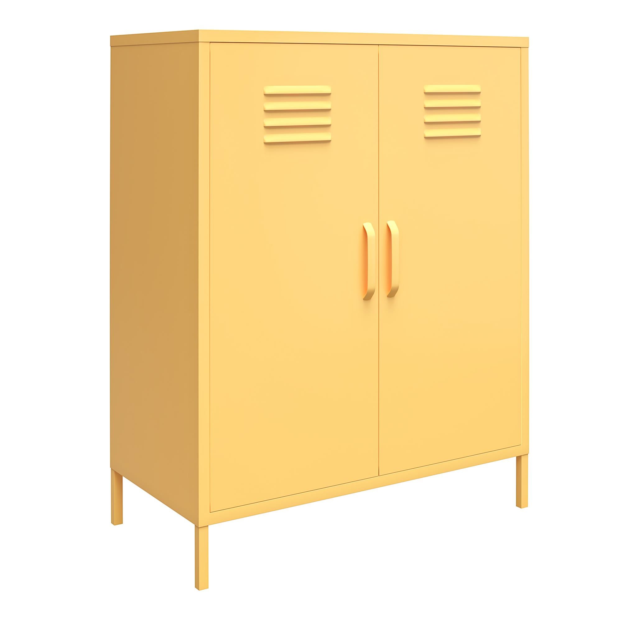 Novogratz Cache 2 Door Metal Locker Style Storage Accent Cabinet - Yellow