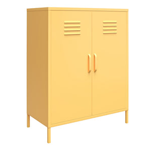 Novogratz Cache 2 Door Metal Locker Style Storage Accent Cabinet - Yellow