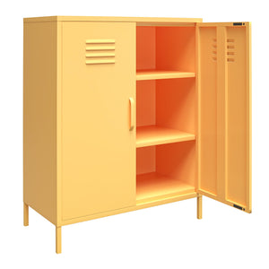 Novogratz Cache 2 Door Metal Locker Style Storage Accent Cabinet - Yellow