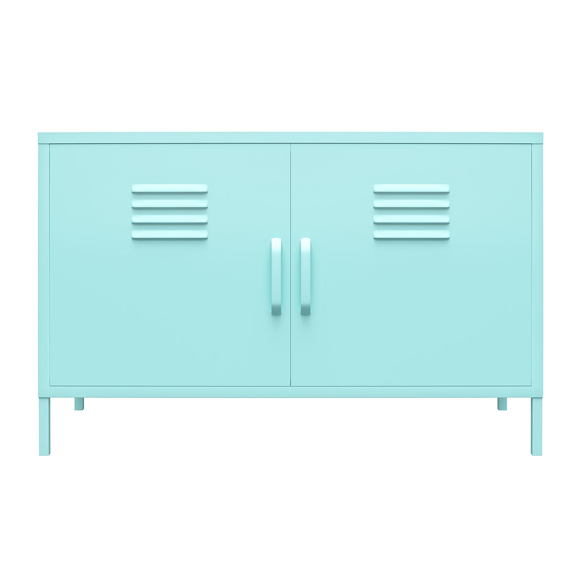 Novogratz Cache 2 Door Wide Metal Locker Accent Storage Cabinet - Spearmint