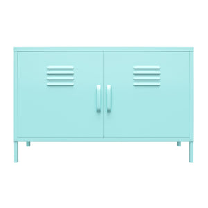 Novogratz Cache 2 Door Wide Metal Locker Accent Storage Cabinet - Spearmint