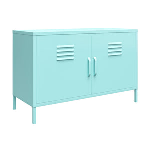 Novogratz Cache 2 Door Wide Metal Locker Accent Storage Cabinet - Spearmint