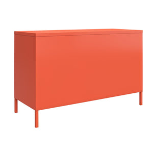 Novogratz Cache 2 Door Wide Metal Locker Accent Storage Cabinet - Orange