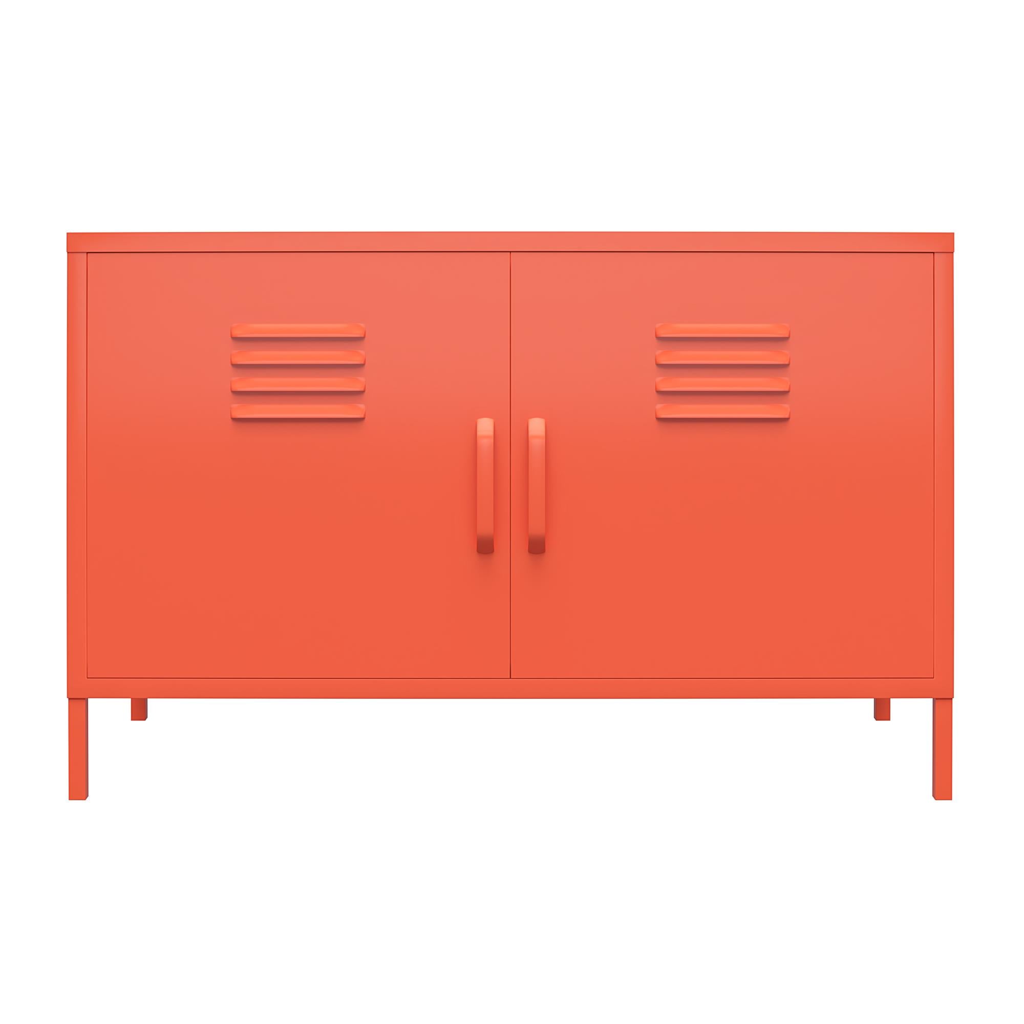 Novogratz Cache 2 Door Wide Metal Locker Accent Storage Cabinet - Orange