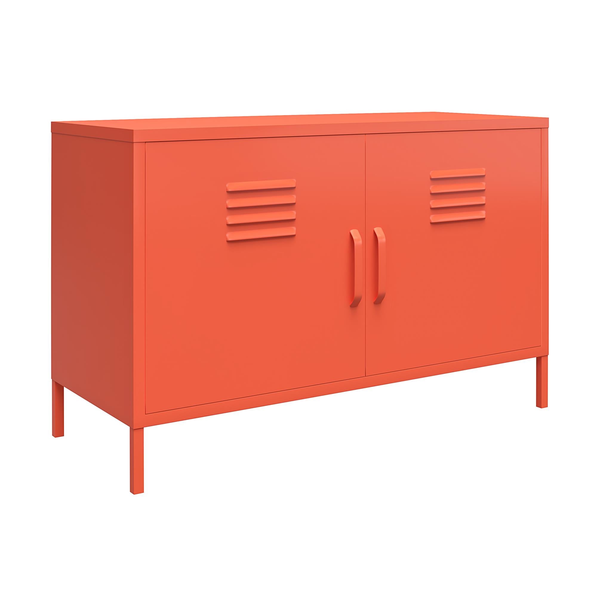 Novogratz Cache 2 Door Wide Metal Locker Accent Storage Cabinet - Orange